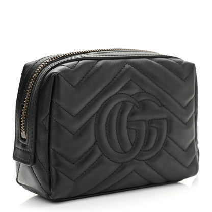 Gucci Calfskin Matelasse GG Marmont Cosmetic Case Black 3 of 7