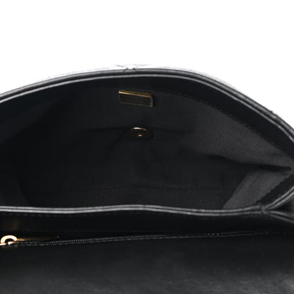 Chanel Lambskin Quilted Chain Top Handle Flap Black 5 of 9