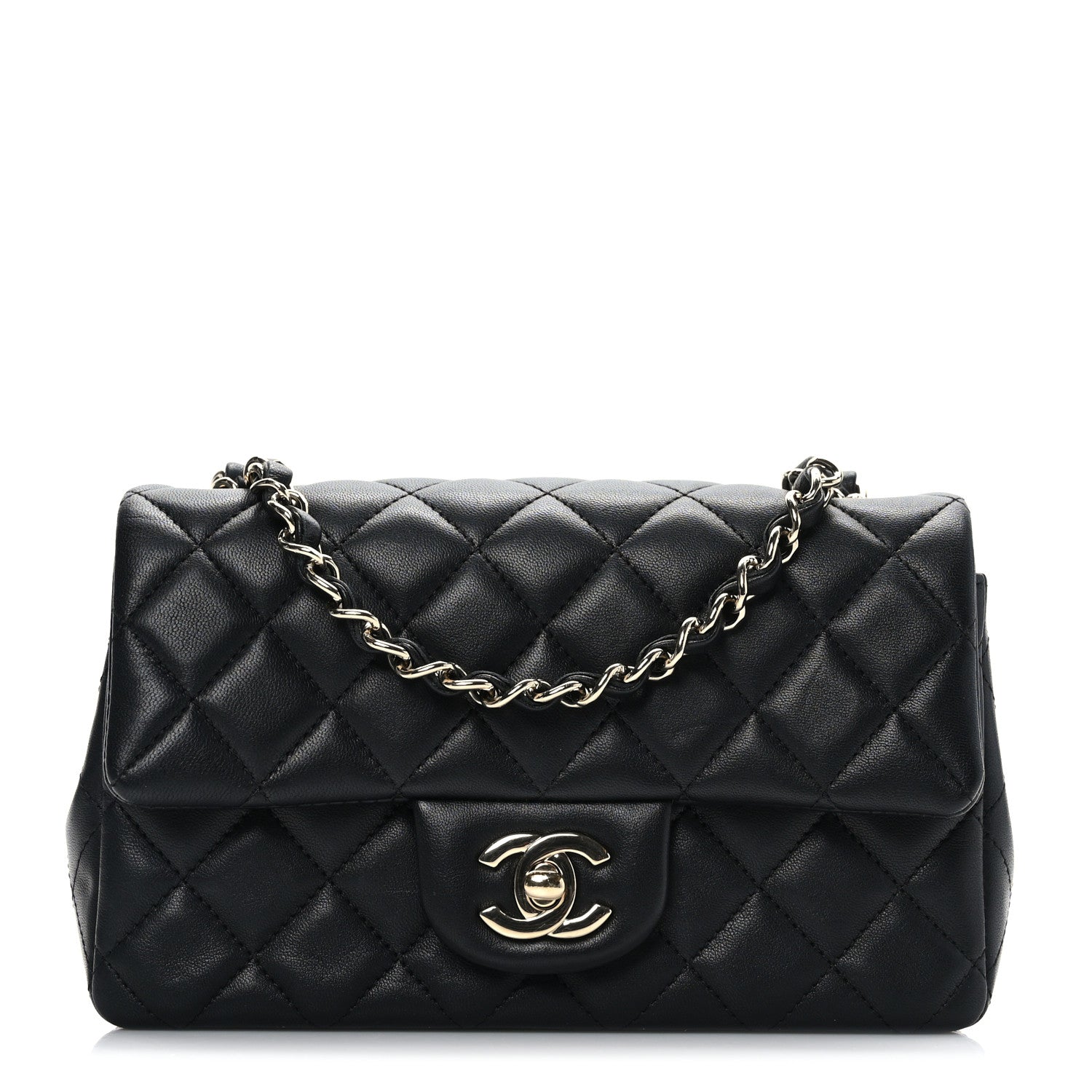 Chanel Lambskin Quilted Mini Rectangular Flap Black 1 of 9