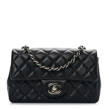 Chanel Lambskin Quilted Mini Rectangular Flap Black 1 of 9