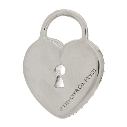 Tiffany Platinum Diamond Small Heart Lock Charm Pendant 3 of 3