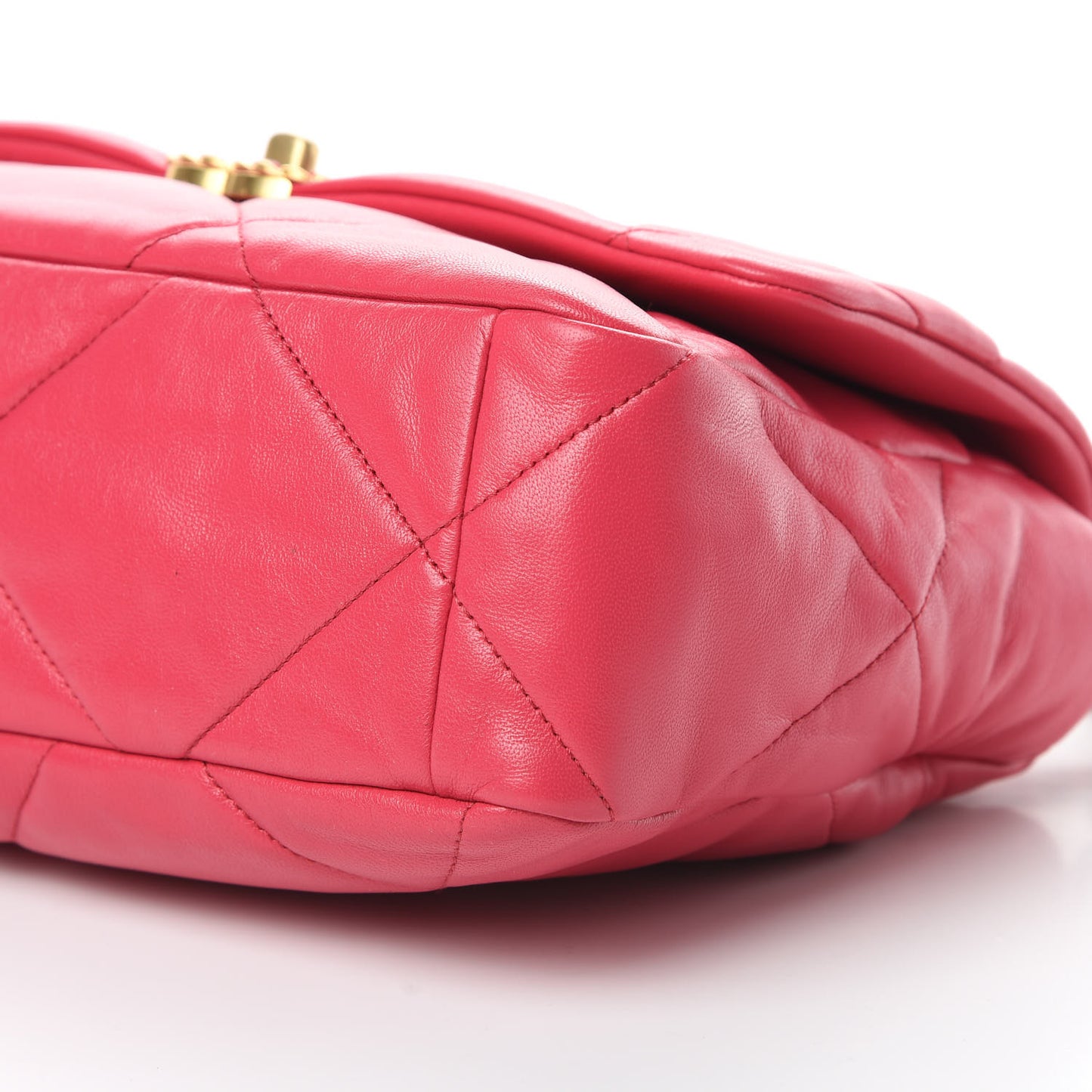 Lambskin Quilted Large 19 Flap Dark Pink