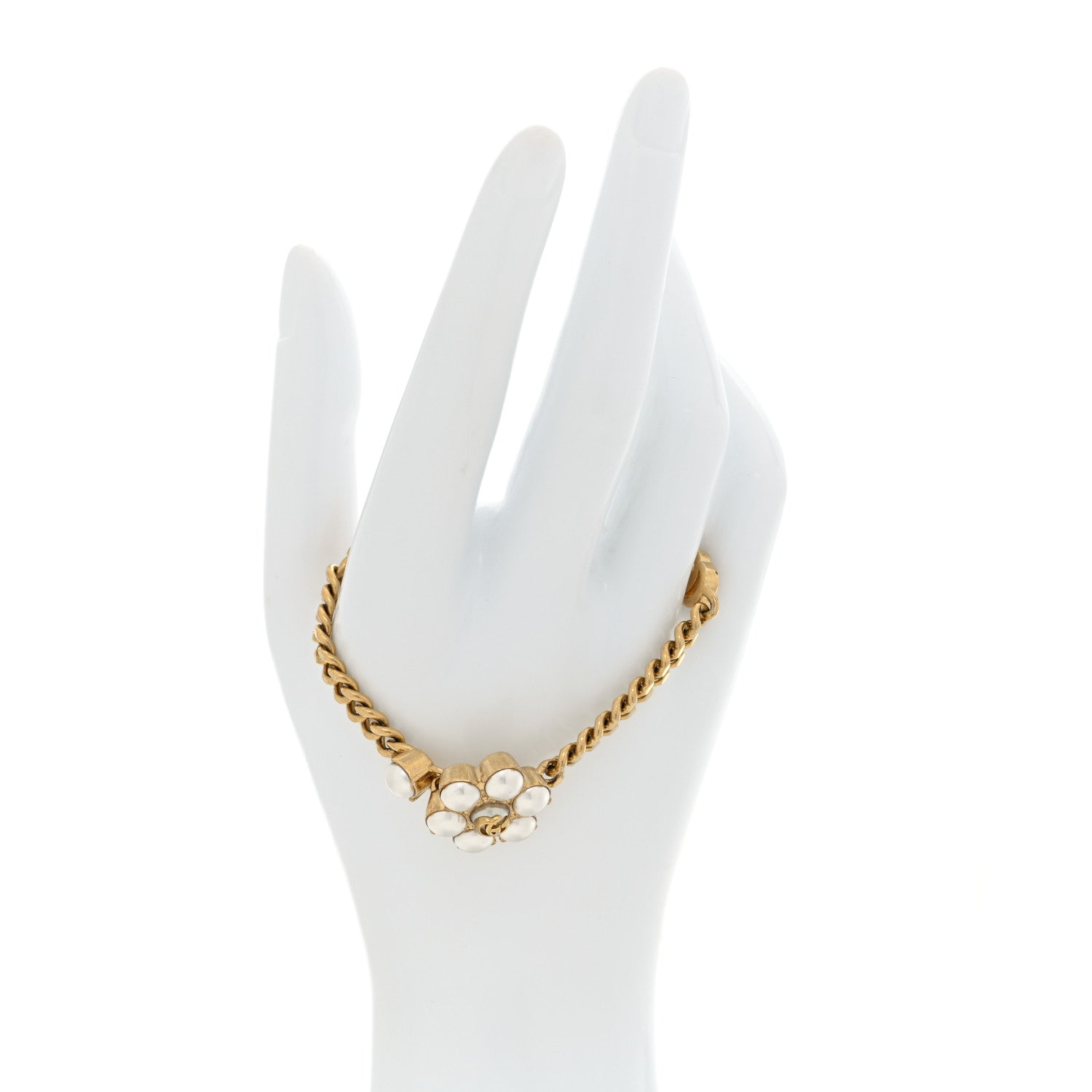 Gucci Pearl GG Marmont Bracelet Aged Gold Pearl Cream 2 of 4