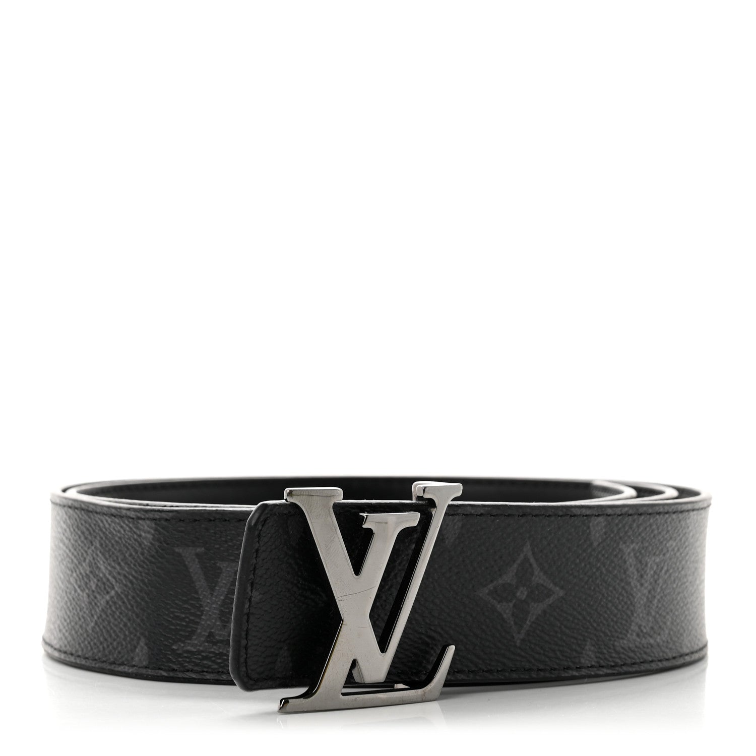 Louis Vuitton Monogram Eclipse Taigarama 40mm LV Initiales Reversible Belt 100 40 Black 1 of 7