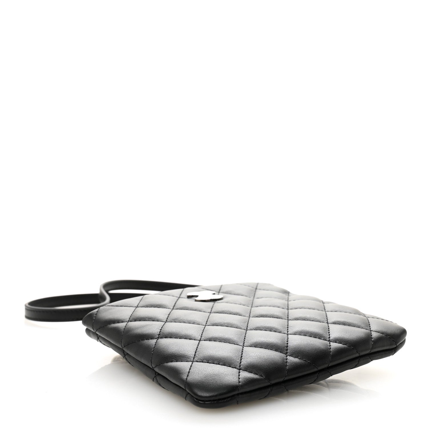 Chanel Lambskin Quilted Uniform Crossbody Bag Black 1797633
