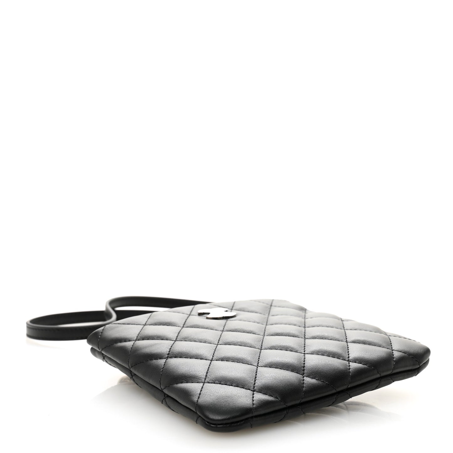 Lambskin Quilted Uniform Crossbody Bag Black