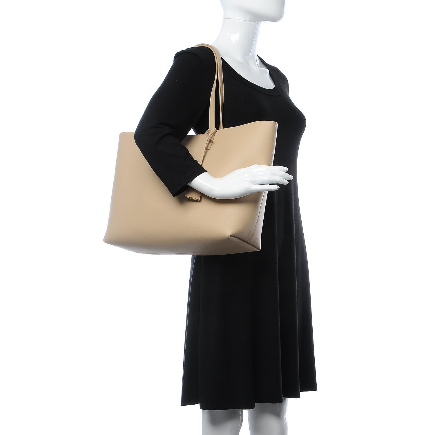 Saint Laurent Calfskin Large Shopping Tote Nude Powder 2 of 9