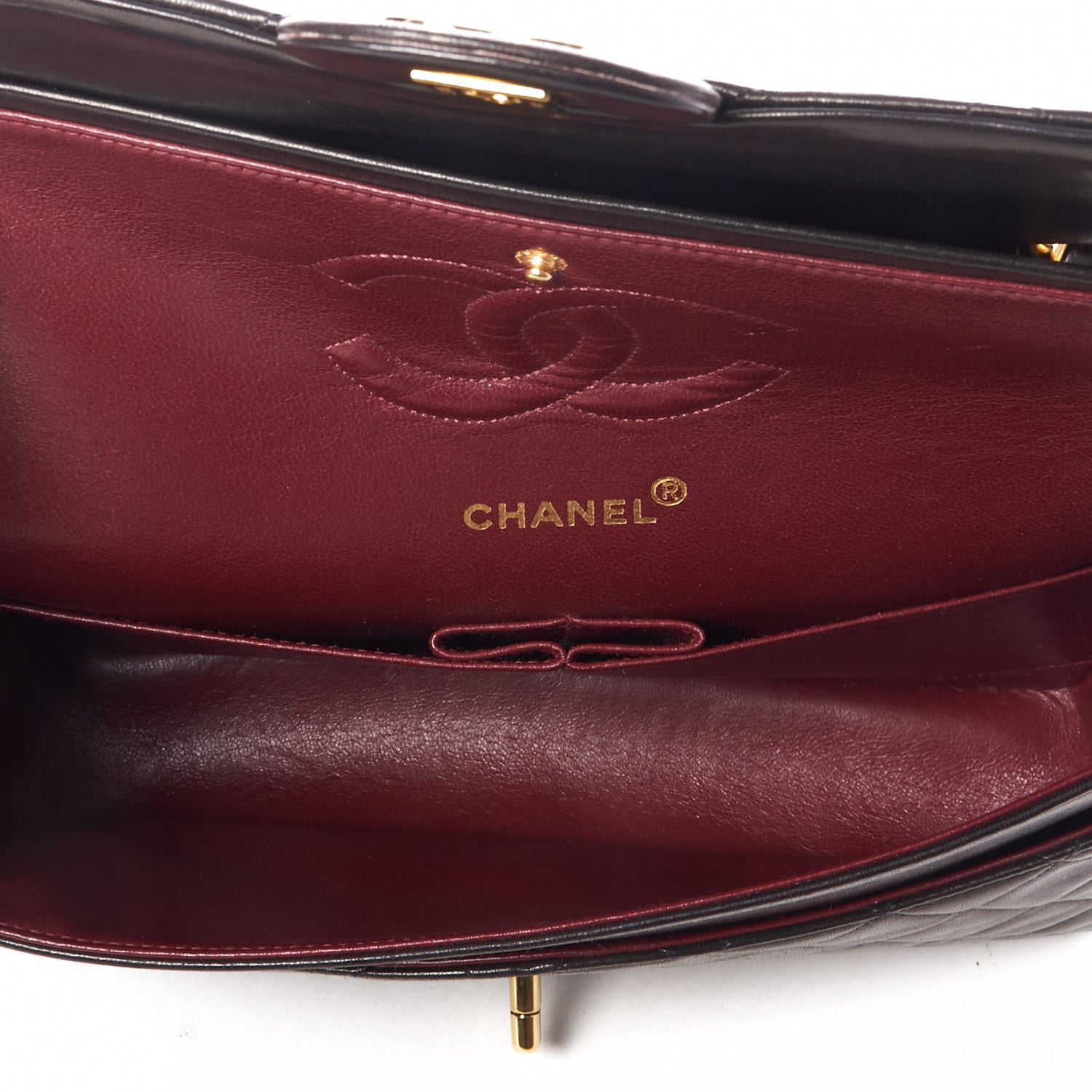 Chanel Lambskin Quilted Medium Double Flap Dark Brown 6 of 9