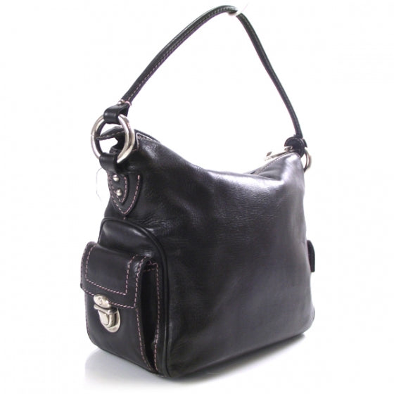 Leather Multipocket Hobo Black