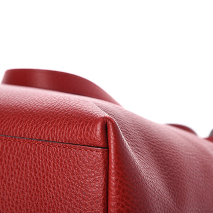 Gucci Pebbled Calfskin Convertible Bamboo Tassel Tote Red 11 of 11