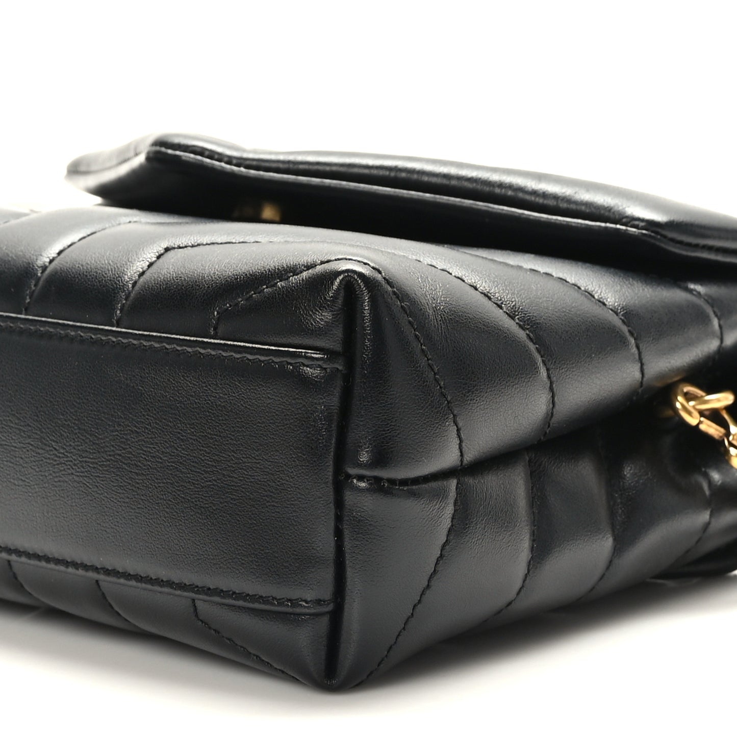 Calfskin Y Quilted Monogram Toy Loulou Crossbody Bag Black