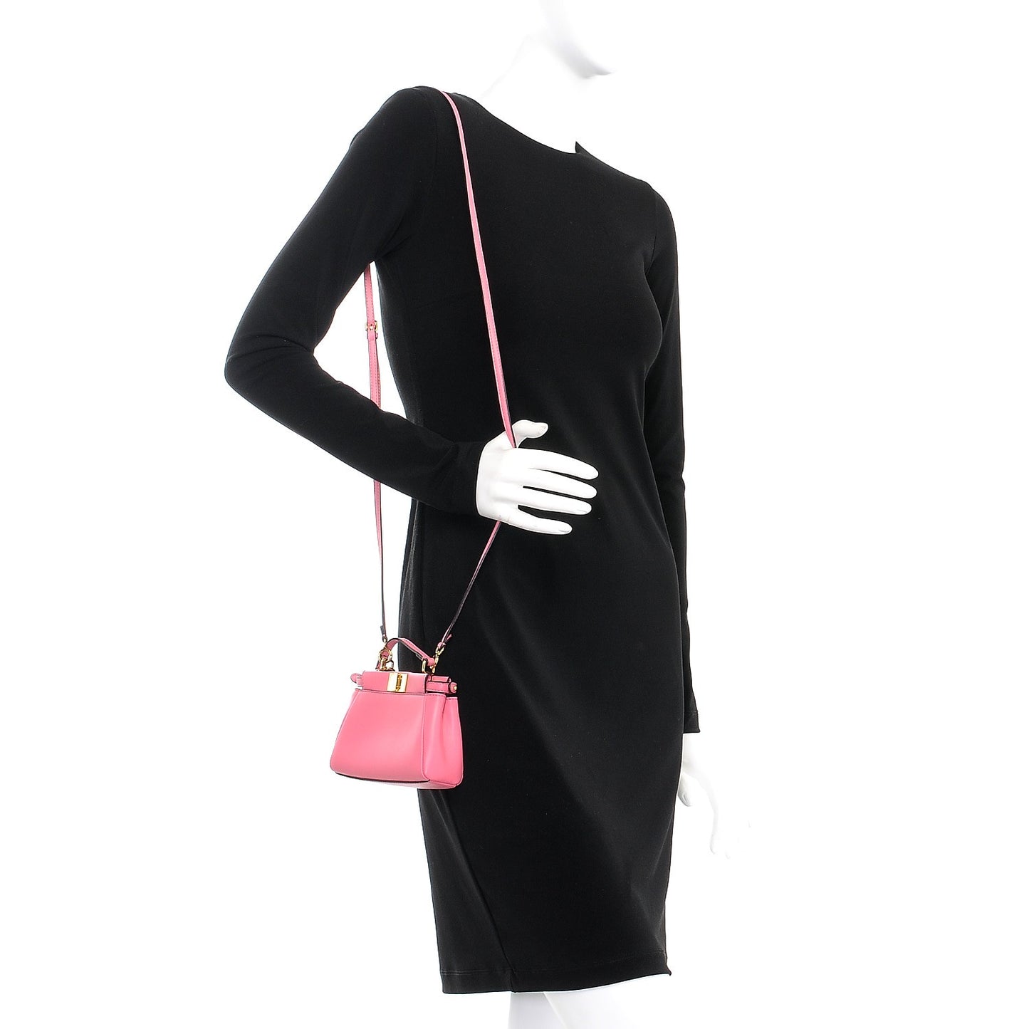 Shiny Nappa Micro Peekaboo Iconic Satchel Rosa Fluo