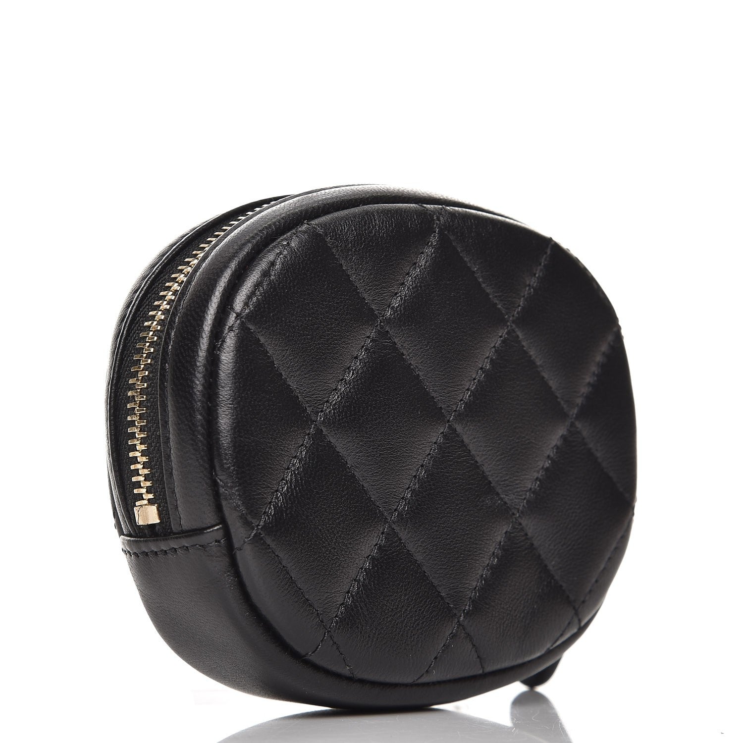 Chanel Lambskin Quilted Zip Around Classic Coin Purse Black 3 of 8
