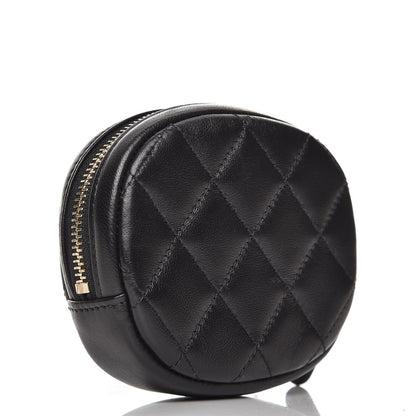 Chanel Lambskin Quilted Zip Around Classic Coin Purse Black 3 of 8