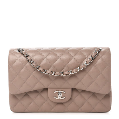 Chanel Caviar Quilted Jumbo Double Flap Beige 1 of 11