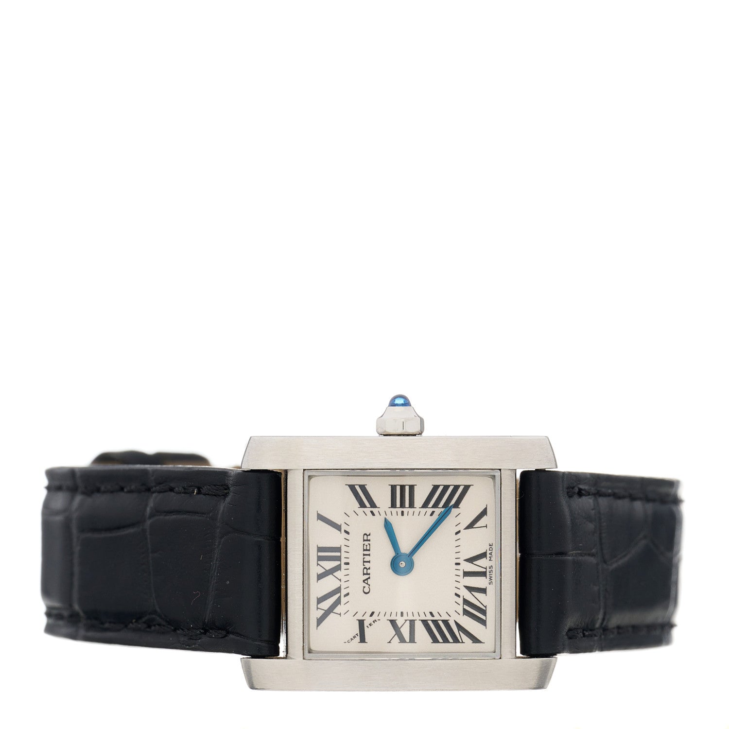 Cartier Stainless Steel Alligator 20mm Tank Francaise Quartz Watch 2 of 4