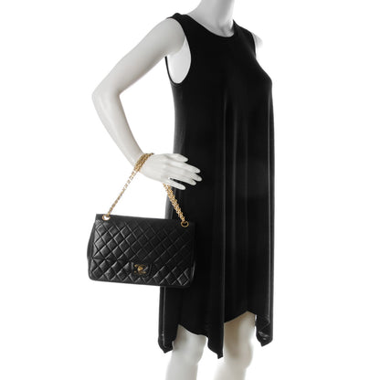 Chanel Lambskin Quilted Medium Double Flap Bijoux Chain Black 2 of 8