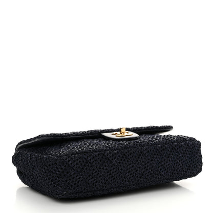 Chanel Raffia Crochet Medium Single Flap Bag Blue 4 of 14