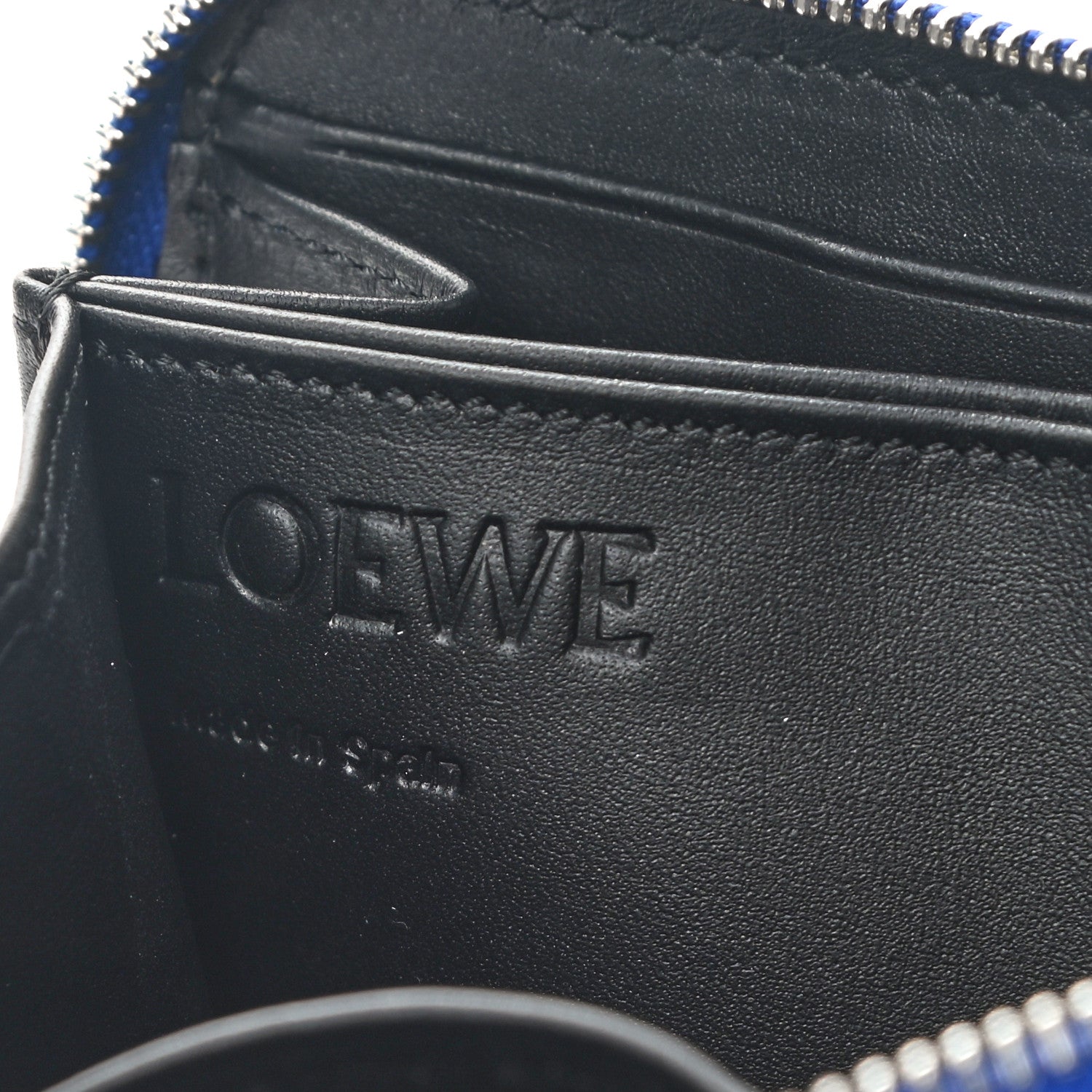Loewe Calfskin Woven Wallet On Strap Electric Blue 6 of 7