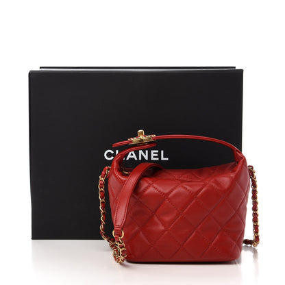 Chanel Lambskin Quilted Small Perfect Meeting Hobo Red 11 of 11