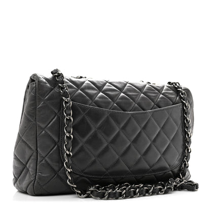 Chanel Lambskin Quilted Jumbo Single Flap Grey 3 of 13