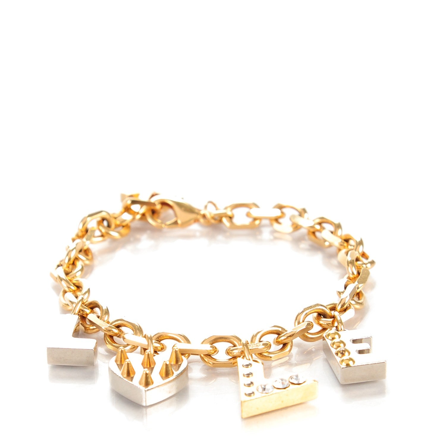 Louis Vuitton Crystal Love Letters Timeless Bracelet Gold 3 of 6