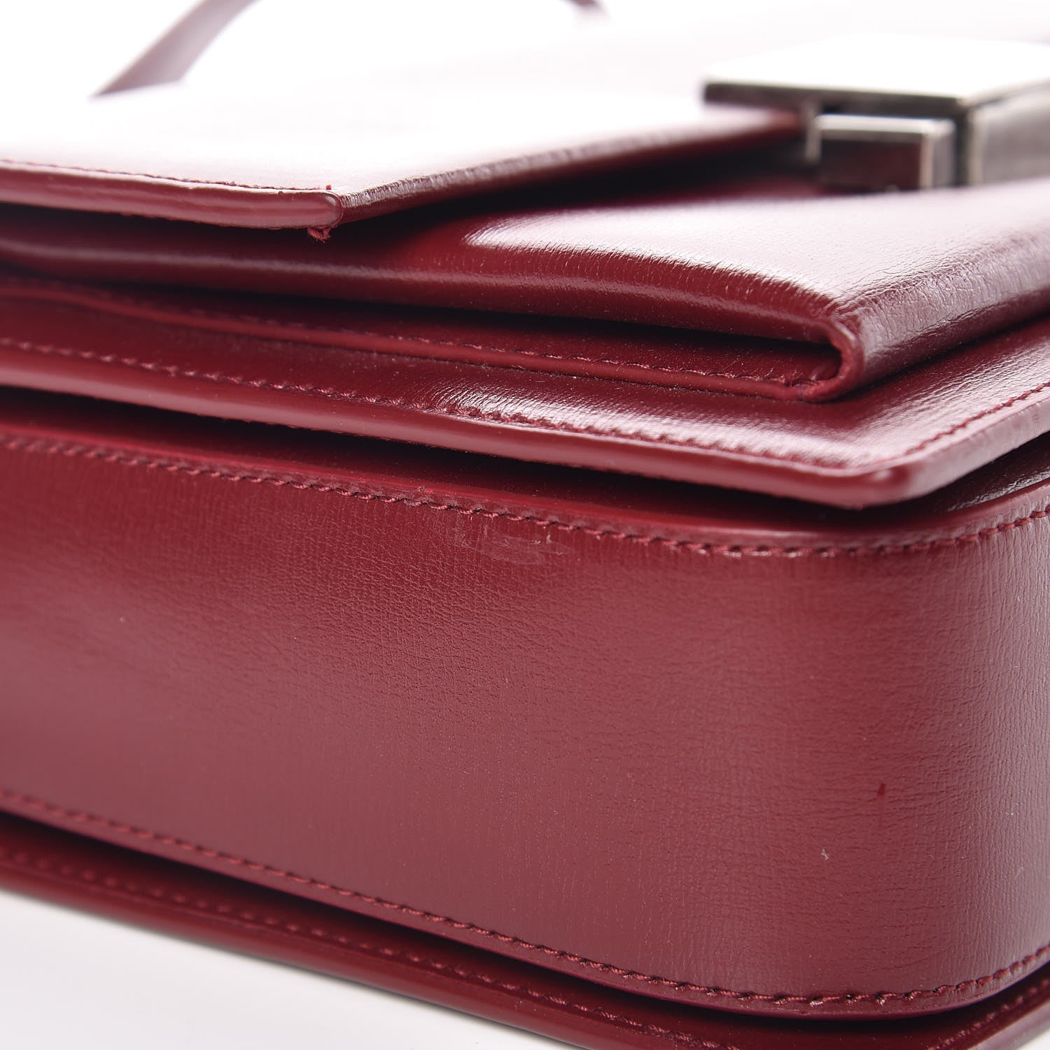 Saint Laurent Calfskin Medium Bellechasse Satchel Burgundy 11 of 12