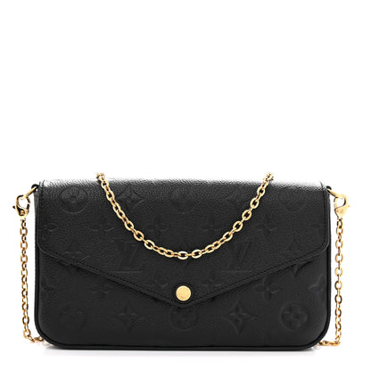 Louis Vuitton Empreinte Pochette Felicie Chain Wallet Black 1 of 12