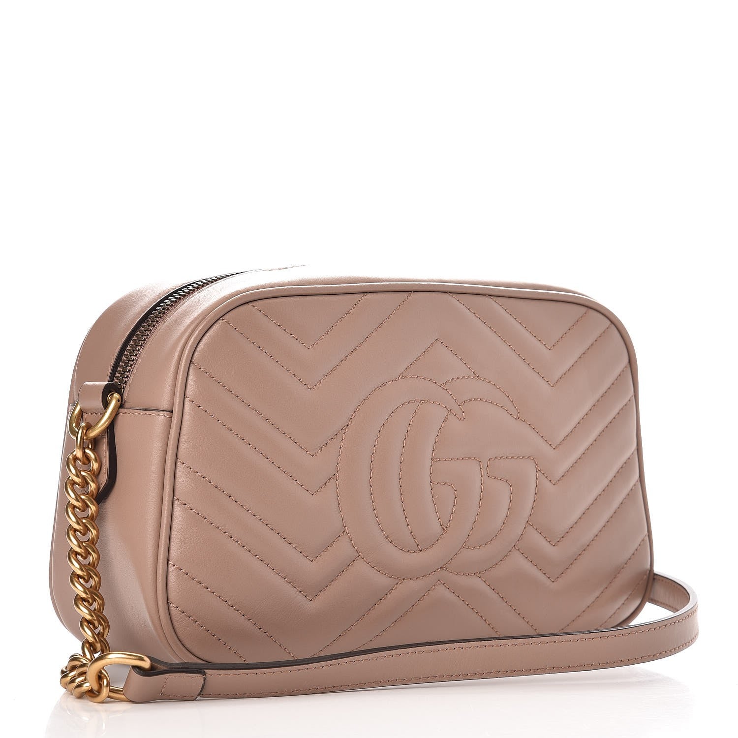 Gucci Calfskin Matelasse Small GG Marmont Chain Shoulder Bag Porcelain Rose 3 of 7