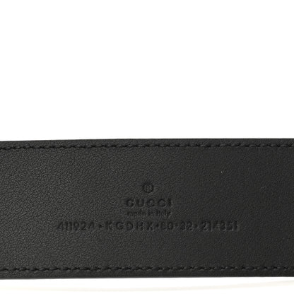 Gucci GG Supreme Monogram Selleria Calfskin Interlocking G 40mm Belt 80 32 Black Grey 3 of 6