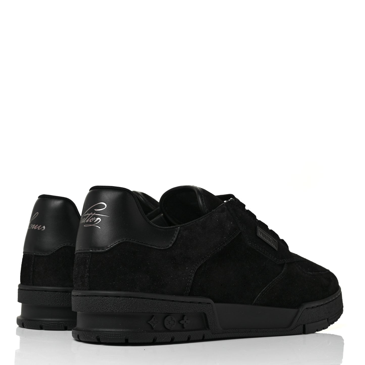 Suede Mens LV Trainer Sneakers 9 Black