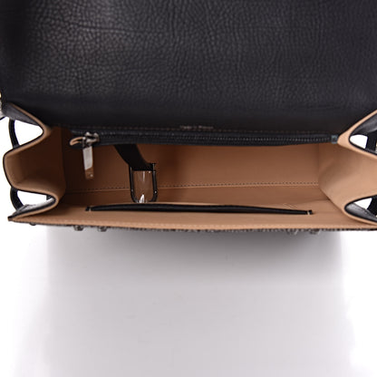 Delvaux Grained Calfskin MM Tribal Stitch Tempete Satchel Ebene Ivory Black 6 of 11