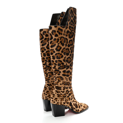 Christian Louboutin Pony Hair Morgan 70 Over The Knee Boots 36 Leopard 4 of 10