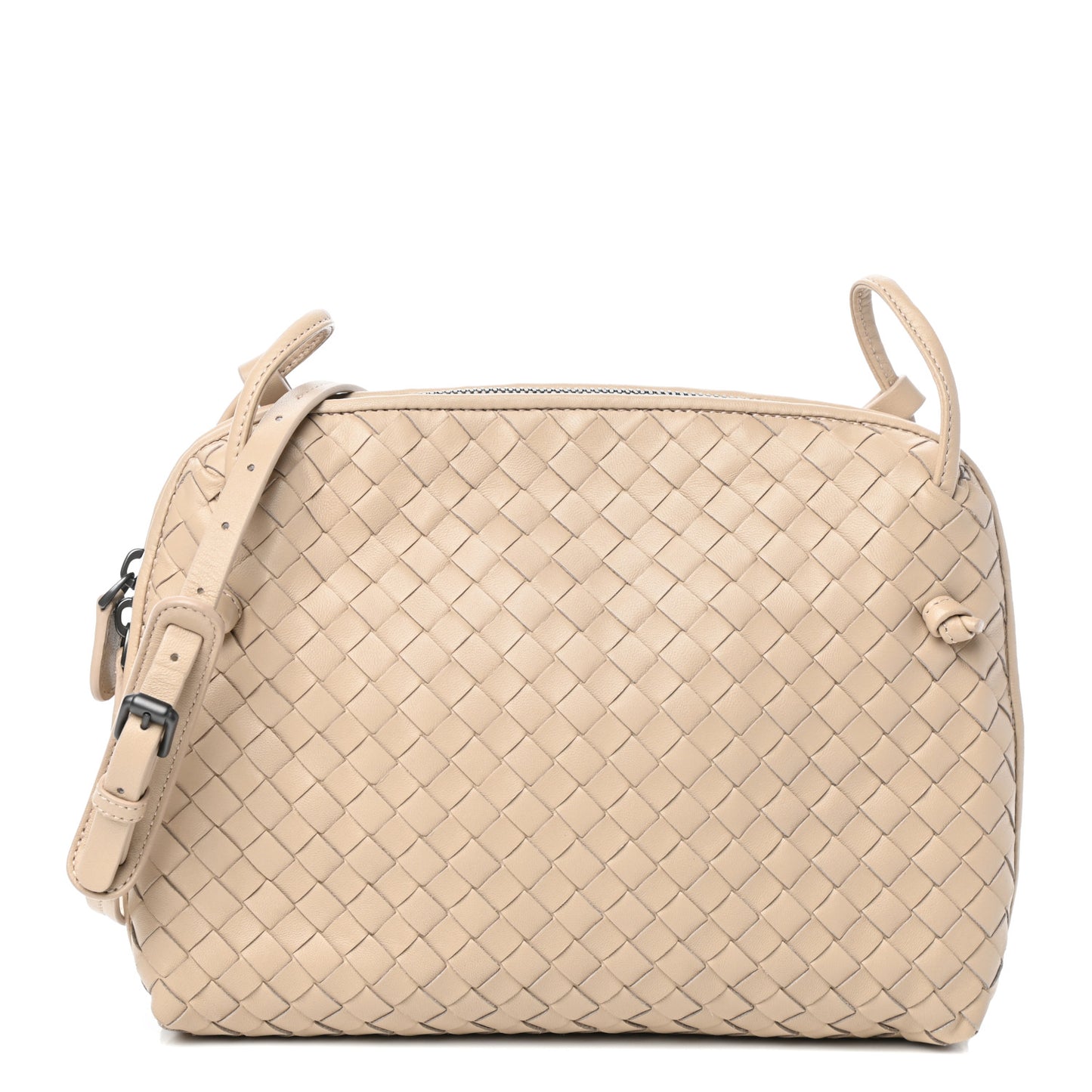 Nappa Intrecciato Nodini Crossbody Messenger Mink