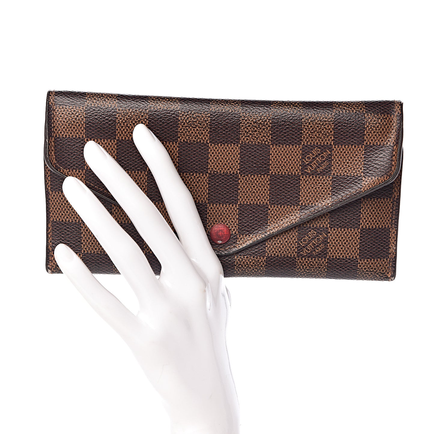 Damier Ebene Josephine Wallet Red