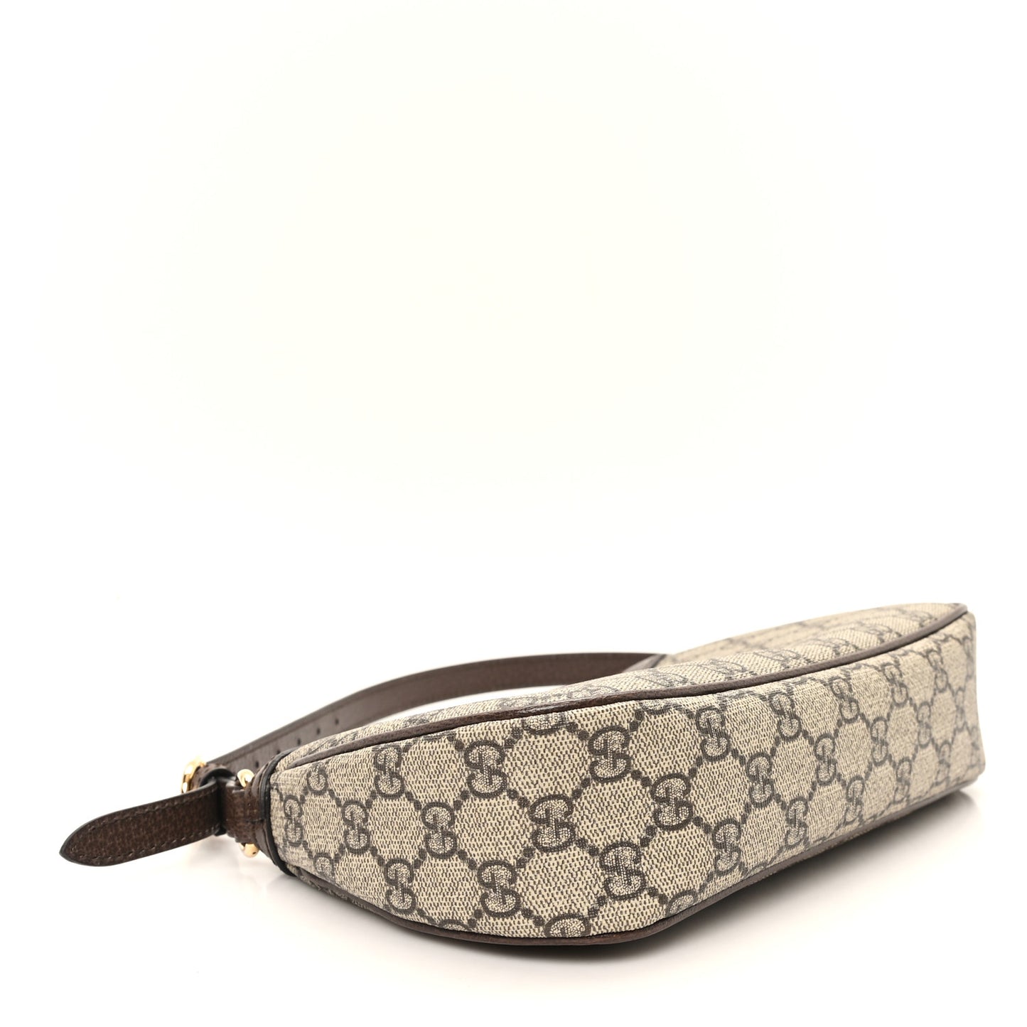 GG Supreme Monogram Textured Dollar Calfskin Small Ophidia Hobo Beige Ebony New Acero