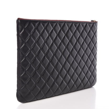 Chanel Caviar Quilted Large Cosmetic Case Black 3 of 11