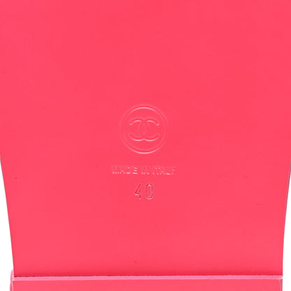 Chanel Knit Fabric Velcro Dad Sandals 40 Pink 6 of 12