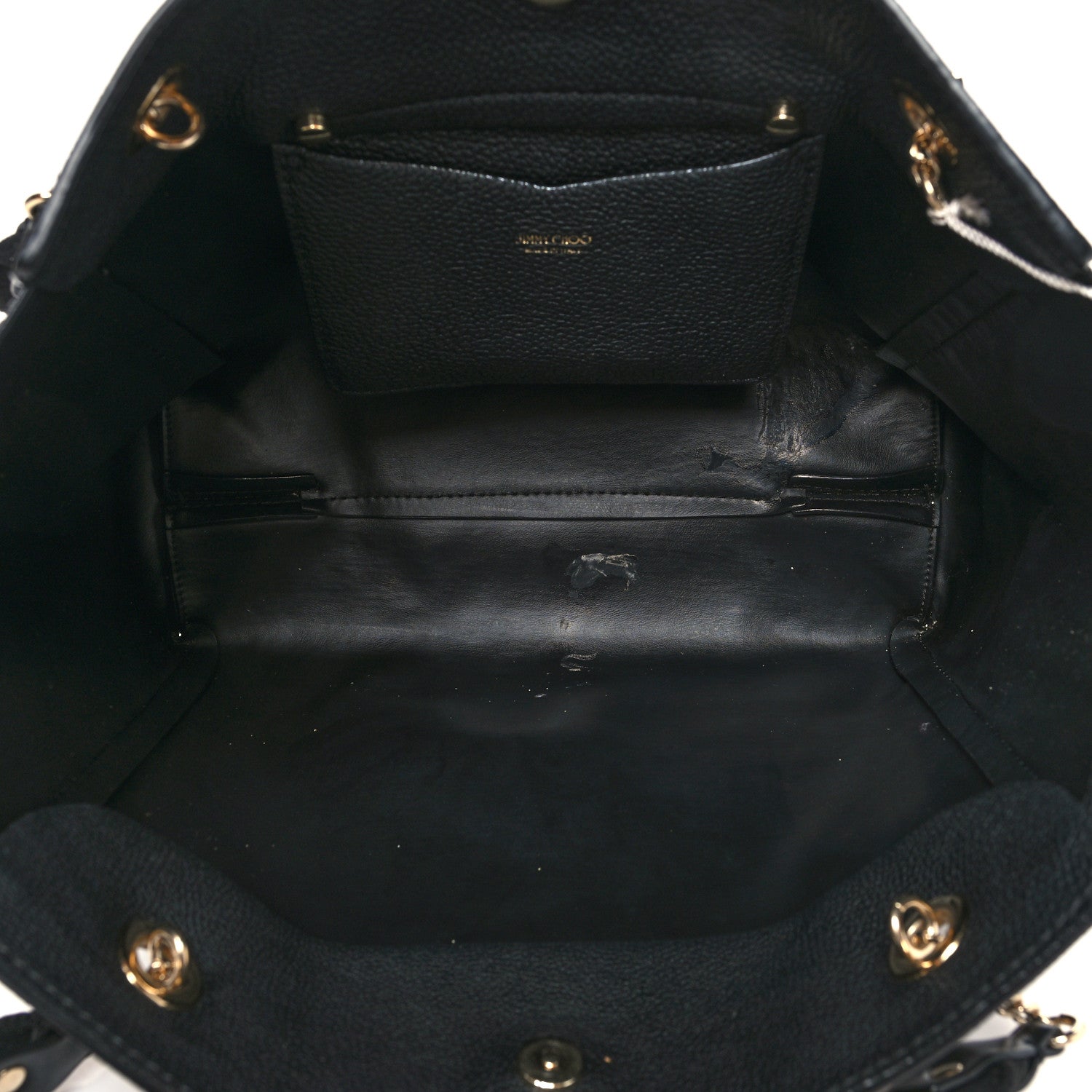 Jimmy Choo Calfskin Medium Flo Tote Black Pink 5 of 13
