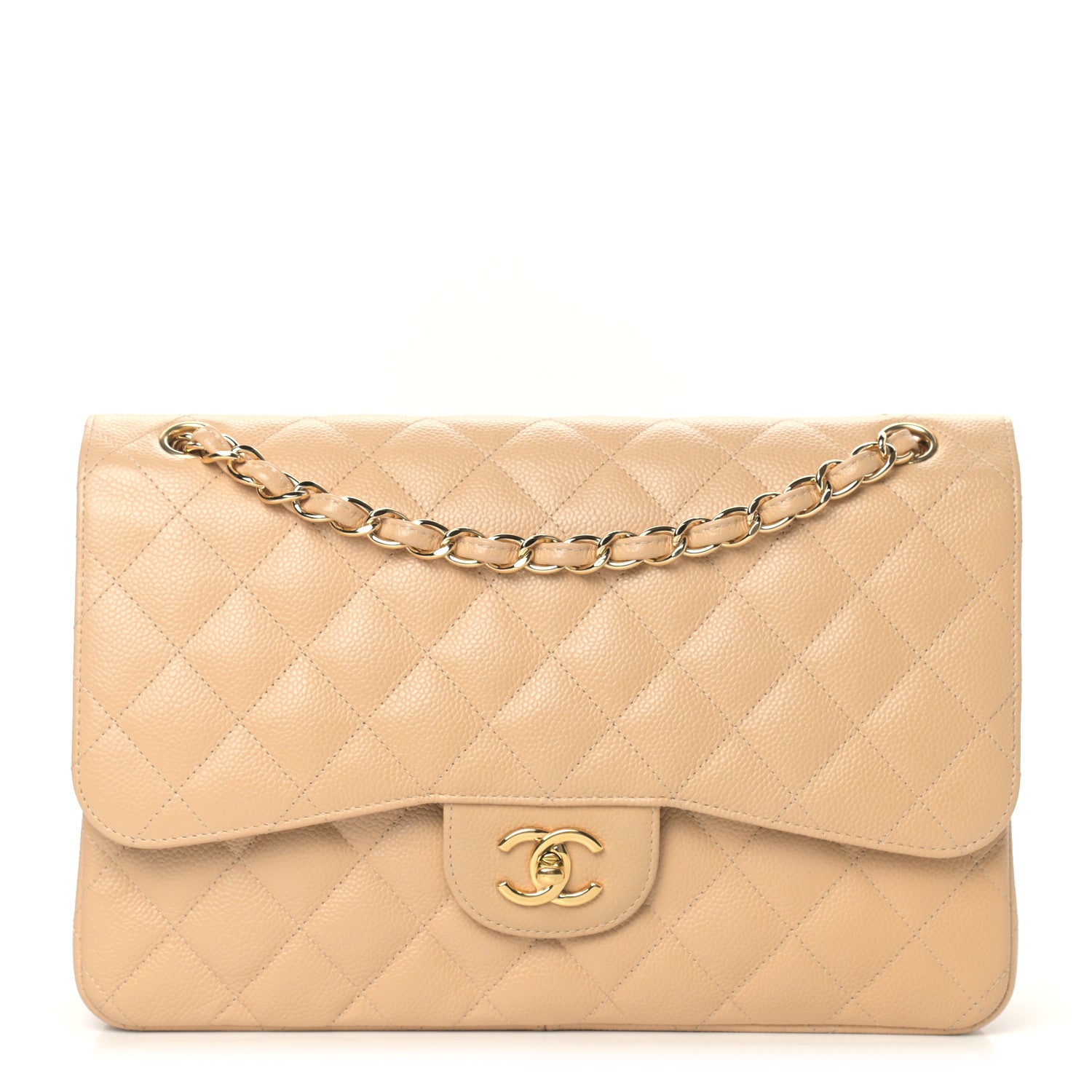 Chanel Caviar Quilted Jumbo Double Flap Beige Clair 1 of 10