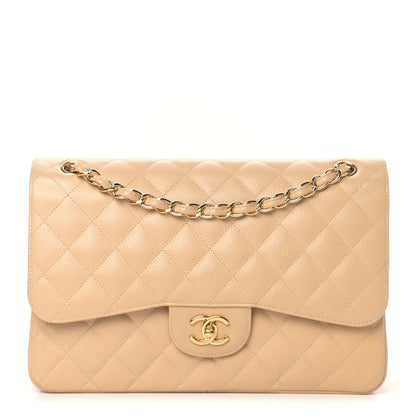 Chanel Caviar Quilted Jumbo Double Flap Beige Clair 1 of 10