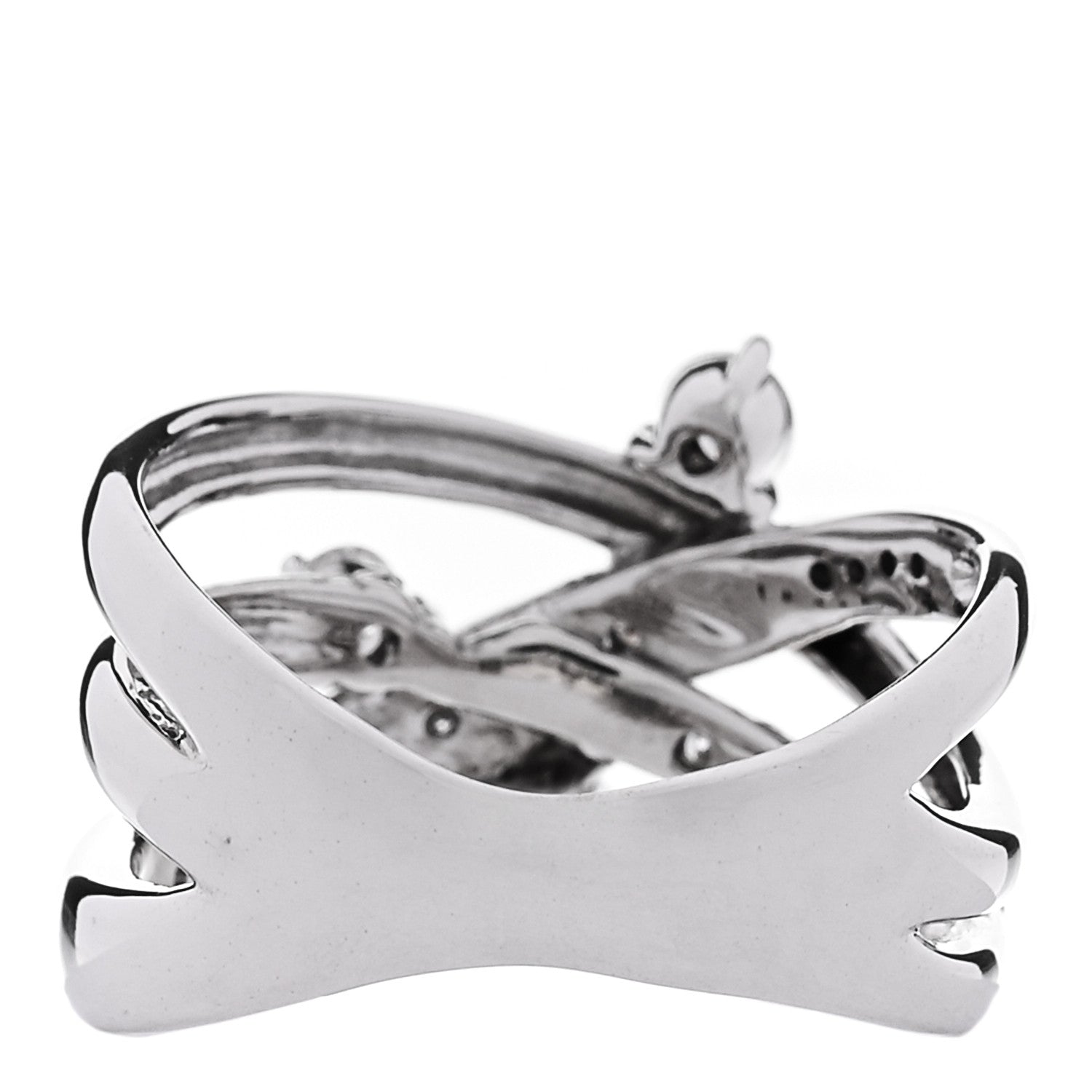 Parker & West by FASHIONPHILE 18K White Gold Diamond .64ctw Crossover Band Ring 53 6.25 3 of 5