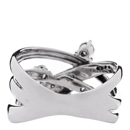 Parker & West by FASHIONPHILE 18K White Gold Diamond .64ctw Crossover Band Ring 53 6.25 3 of 5