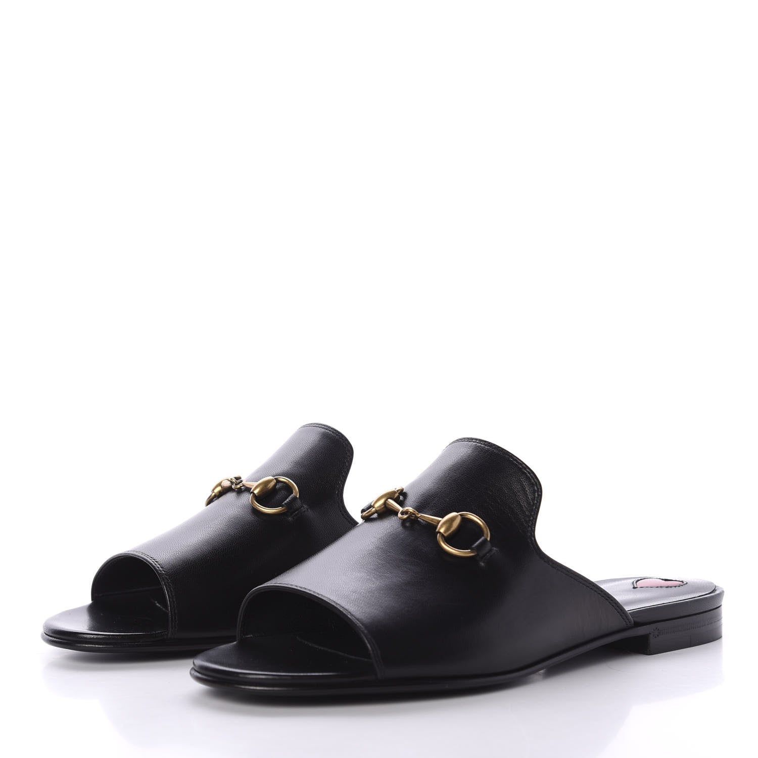 Gucci Malaga Kid Horsebit Slide Sandals 35 Black 3 of 10