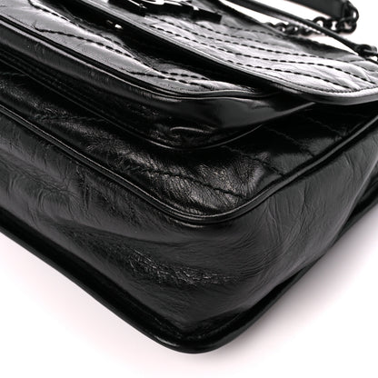 Saint Laurent Crinkled Calfskin Matelasse Monogram Medium Niki Chain Satchel Black 11 of 11