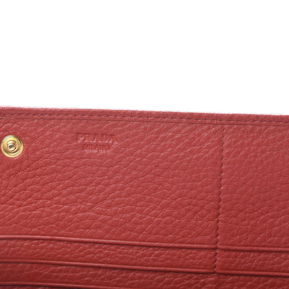 Prada Vitello Daino Continental Flap Wallet Fuoco 6 of 14