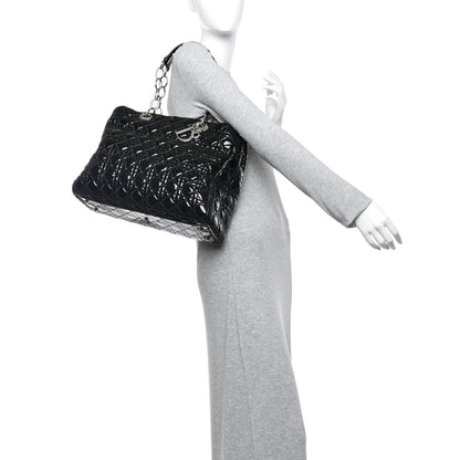Christian Dior Patent Cannage Large Dior Soft Shopping Tote Black 2 of 10