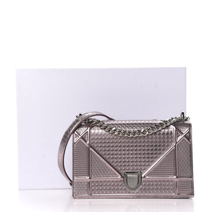 Christian Dior Metallic Patent Micro-Cannage Medium Diorama Flap Bag Hyper Pink 12 of 12