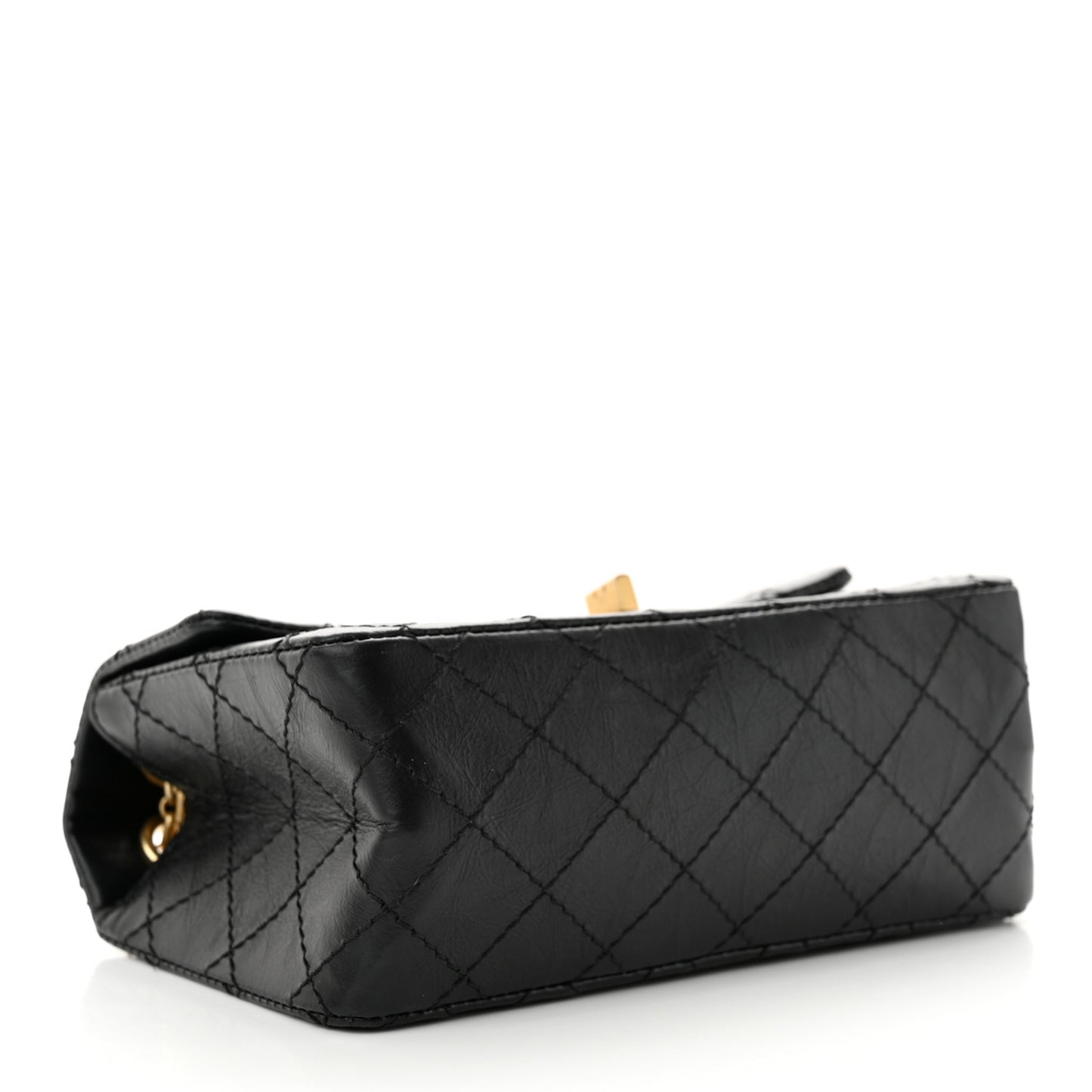 Aged Calfskin Quilted 2.55 Reissue Mini Flap Black