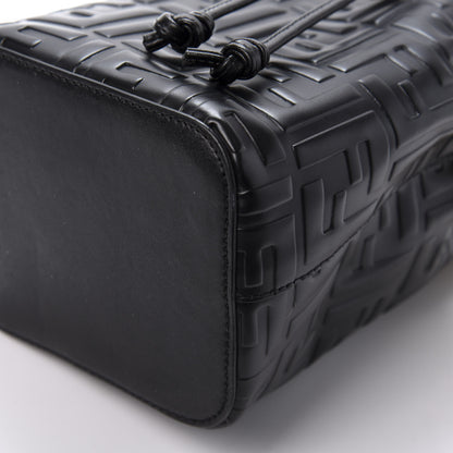 Fendi Vitello Liberty F is Fendi FF 1974 Embossed Mini Mon Tresor Bucket Bag Black 6 of 9